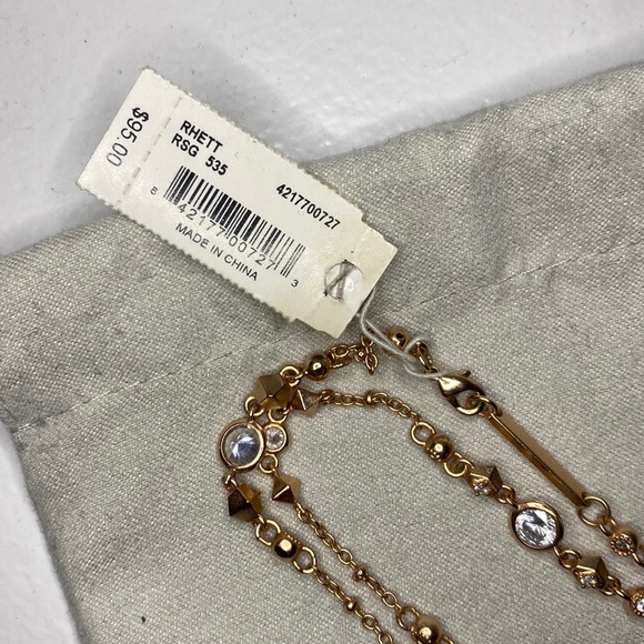 ❤️NWT❤️ Addison Rose Gold 20” Long Necklace Dichroic Glass with Dust Bag - Picture 2 of 5